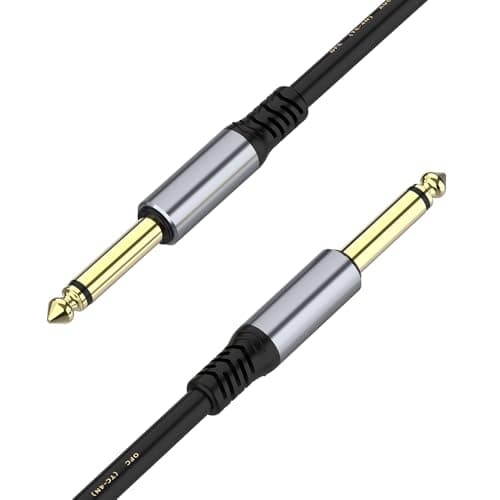 ITIFANLY 6.35mm Audio Cable, Soft Silicon Flexible Aux Cord, Male to Male Stereo Hi-Fi Sound for Headphones, Car, Home Stereos Speakers, 1.8m,Black - Image 1
