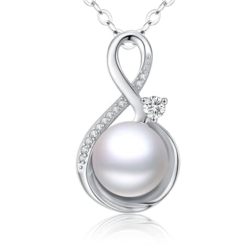 Sebina Pearl Pendant Necklace for Women,925 Sterling Silver Pendant Jewelry,Anniversary Christmas Birthday Valentines Gifts for Wife, Mom, Dauhter, Girlfriend,Her