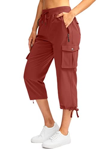 Soothfeel Women's Cargo Capris Pants with 6 Pockets Lightweight Quick Dry Travel Hiking Summer Pants for Women Casual (Savannah, 3XL) - Image 1