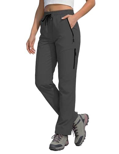 TZDNI Women's Hiking Pants Quick Dry Cargo Pants Lightweight UPF 50 Water Resistant Zipper Pockets Travel Golf Safari HH2538 Grey S - Image 1