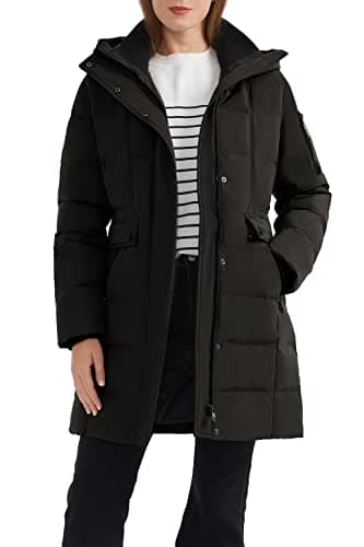 Orolay Women's Hooded Winter Down Coat Quilted Mid Length Puffer Jacket Black 2XL - Image 1