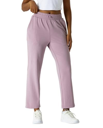 Leapstride Women's Moisture-Wicking Crop Flare Pants - Shockcord Waist, Compressive Fabric & Side Pockets | Yoga,Fitness,Daily Use - Image 1