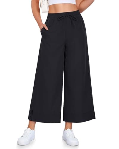 CAMPSNAIL Wide Leg Pants Women - 25"/29" Casual Summer Capri Sweatpants Lightweight Yoga Pants for Dress Travel Business Work