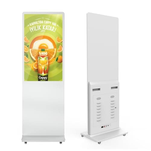 QIXZOCV MWE 54 Inch Digital Signage Displays, LCD Screen Advertising Kiosk with Custom Service, Indoor Floor Standing Commercial Totem, Android System Vertical Poster with Auto Media Player-White - Image 1