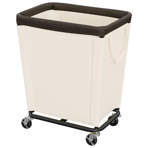 StorageWorks Basic Laundry Hamper with Wheels, 210L Large Rolling Laundry Basket, Heavy Duty Dirty Clothes Hamper for Home and Laundry Room, Beige - Image 1