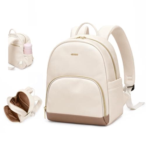MDODO Small Backpack for Women Lightweight Stylish Mini Backpack Daypack Purses Cute Bookbag for Casual College Travel Daily,fit 10.9Inch iPad,Beige - Image 1