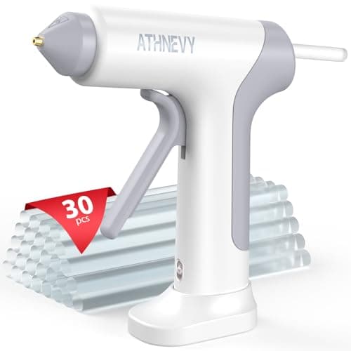 Cordless Hot Glue Gun, 4V 10s Fast Preheat, USB-C, 2000mAh Battery with Indicator, Smart Temp Control, Anti-Drip, Auto-Off, 30×7mm Glue Sticks, DIY Crafts, Home Repair, School Project (White) - Image 1