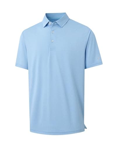M MAELREG Mens Golf Shirts Short Sleeve Dry Fit Moisture Wicking Lightweight Sports Jacquard Polo T Shirts for Men - Image 1
