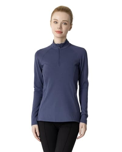 Leapstride Women's Slim-Fit 1/3 Zip Pullover - Back Zip Pocket, Moisture-Wicking Stretch Fabric for Tennis/Running/Daily - Image 1