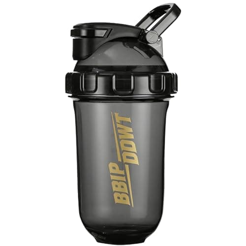 BBIPDDWT Protein Shaker Bottle 20oz - BPA-Free Tritan with Wire Whisk Ball, Leak-Proof Portable Shaker Cup for Pre Workout & Whey Protein Drinks, Dishwasher Safe, Black - Image 1
