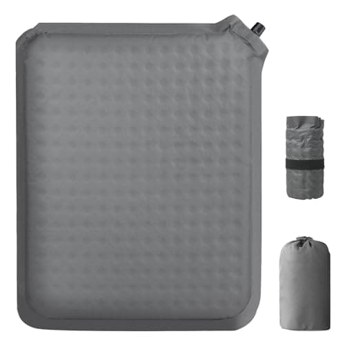 Portable Self-Inflating Stadium Seat Cushion, 2" Thick Memory Foam Sit Pad with 400lb Capacity, Lightweight Travel Seat Pad for Bleachers, Camping, Hiking, Office Chair & Airplane (1, Gray) - Image 1