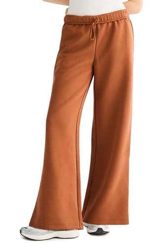 Orolay Women's Straight Leg Sweatpants Baggy Casual Lounge Heavy Pants Drawstring Workout Winter Joggers with Pockets Orange X-Large - Image 1