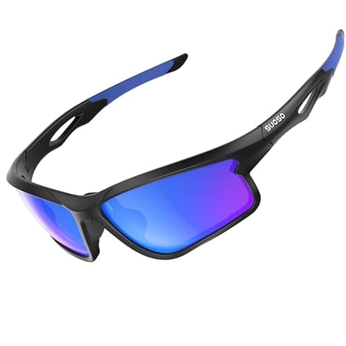suoso Sports Polarized Sunglasses for Men: TR90 UV400 Protection Sun Glasses Squash Goggles Wrap Around Goggles for Drving - Image 1