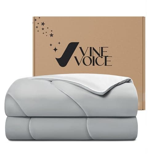 Vine Voice Cooling Comforter for Hot Sleepers, Queen 90x90, Silver Gray - Image 1