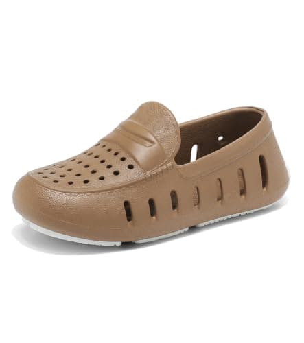 Cofopo Toddler Little Boys Girls Loafers Waterproof Slip on Sandals Summer Shoes for Beach Pool Coffee - Image 1