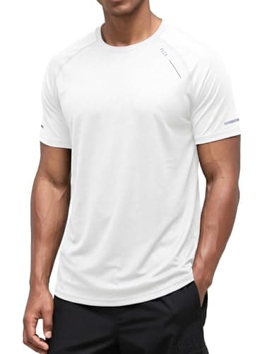 Comdecevis Workout T-Shirts for Men Quick Dry Lightweight UPF 50+ Sun Comfort Colors T-Shirts Gym Tops 3XL(42) White - Image 1