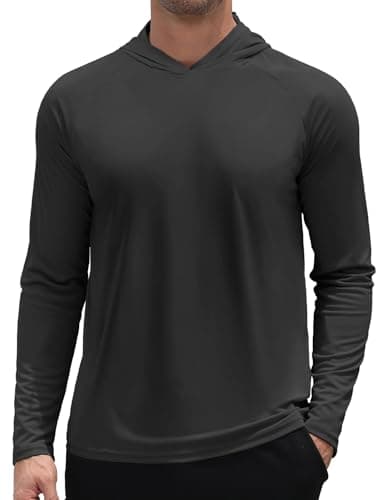 3rd hill Men's UPF 50+ Sun Hoodie UV Protection Long Sleeve Swimming Rash Guard SPF Quick Dry Fishing Hiking Shirt for Outdoor Sports Dark Gray 3XL - Image 1