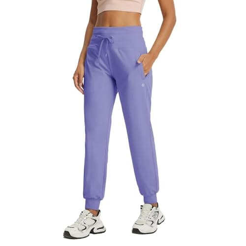 M MAELREG Women Sweatpants Zipper Pockets Performance Stretch Warm Casual Workout Golf Joggers Sweatpants for Women Lavender - Image 1