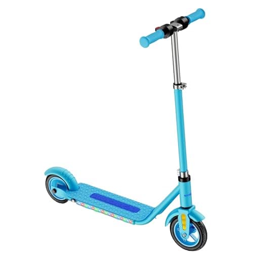 Heyscoot Electric Scooter for Kids Ages 6-14, 8-12, 4 Height Adjustable, 150w Hub Motor, Up to 10 mph, Led Display, Colorful Lights, Best Gift Ideas for Boys and Girls, Blue