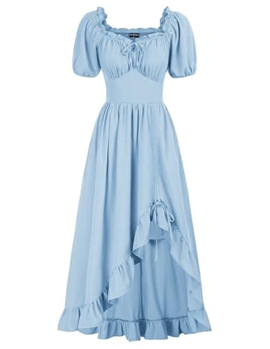Scarlet Darkness Corset Dress for Women Medieval Peasant Dress Renaissance Faire Costume Light Blue S - Image 1