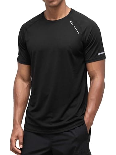 Comdecevis Men's Clothing Workout Tops Dry Fit Moisture Wicking Running Black Shirt Short Sleeve Gym Shirts Men XL(38) Black - Image 1