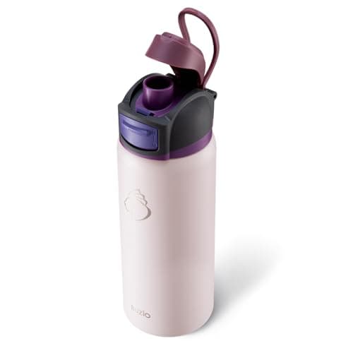 BUZIO 32oz Metal Water Bottle with Chug Lid, Insulated Flask with Leakproof Locking Lid for Sports Travel Gym Work, BPA-Free, Carry Loop, Dishwasher Safe, Best Holiday Gift for man/women, Light Pink - Image 1