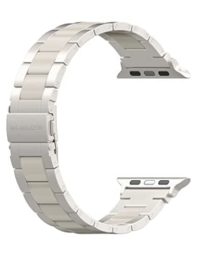 Wearlizer Starlight Resin Compatible with Apple Watch Bands 42/44/45/46/49mm Womens, Wristbands Stainless Steel Replacement Classic Strap Metal Series iWatch Series 11 10 9 8 7 6 5 4 3 SE/Ultra 3 2 1 - Image 1