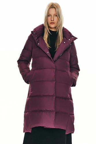 Orolay Women's Hooded Down Jacket Long Winter Coat Stand Collar Puffer Jacket Amaranth XXL - Image 1