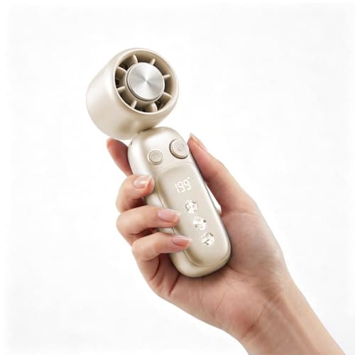 CHAOCHI Portable Handheld Turbo Fan with Ice Cooling, 199 Speeds Adjustable, 3000mAh Rechargeable, 15H Runtime, 15000 RPM Powerful Silent Motor, Summer Essential for Travel/Outdoor/Office (Off white) - Image 1