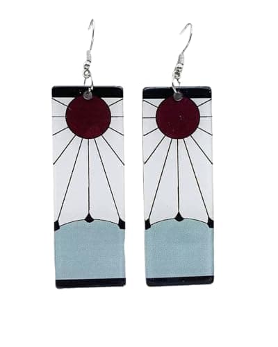 Tanjiro Earrings, Anime Cosplay Tanjiro Black Earrings Ear clip For Men Women Earrings, 925 Sterling Silver, Anime Jewelry Accessories, Jewelry Merch - Image 1