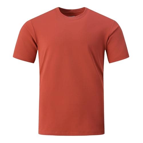 Men's Quick-Dry Moisture-Wicking T-Shirt,UPF 50+ Sun Protection Gym Training & Outdoor Hiking Shirt,Brick Red S - Image 1
