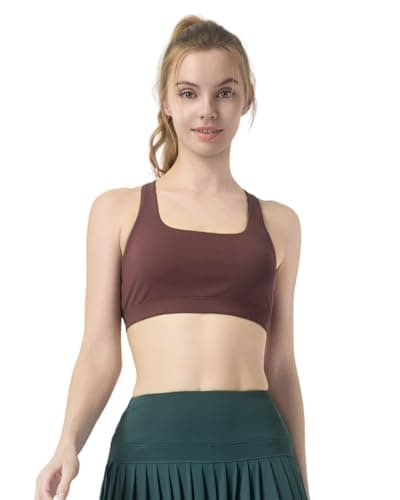 Leapstride Womens Sports Bra Padded Crisscross Back Medium Support Sports Bras with Removable Cups for Workout Yoga - Image 1