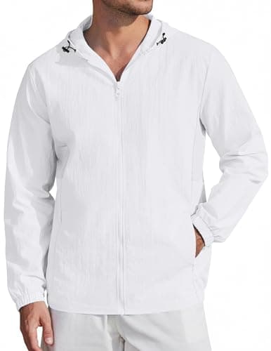 COOFANDY Upf Sun Hoodie Zip Outdoor Long Sleeve Sun Shirts Protection Hoodie Jacket With Zip Pockets L - Image 1