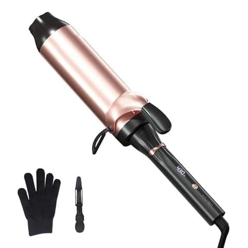 Hahahope Professional 2 Inch Curling Iron with Clamp - Large Barrel Curling Wand for Long Hair,Global Voltage, 8 Adjustable Heat Settings, Lightweight Design - Image 1