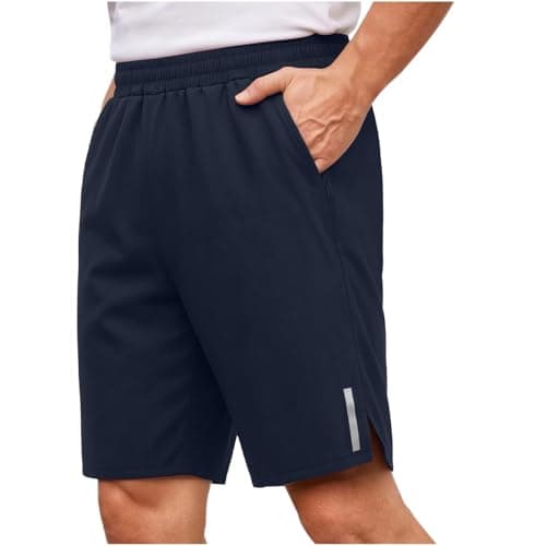Mens Hiking Shorts with Zipper Pockets & Reflective Strip Lightweight Sweat Shorts Breathable Sun Protetion Clothing Outwear 2026 Stretchy Quick Dry Fitness Clothing Outdoor Running Camping Fishing - Image 1