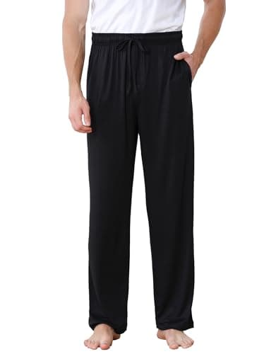 Men's Pajama Pants Soft Jogger Sleep Pants Lounge Pants with Pockets Adjustable Drawstring Casual Sleepwear for All Seasons - Image 1