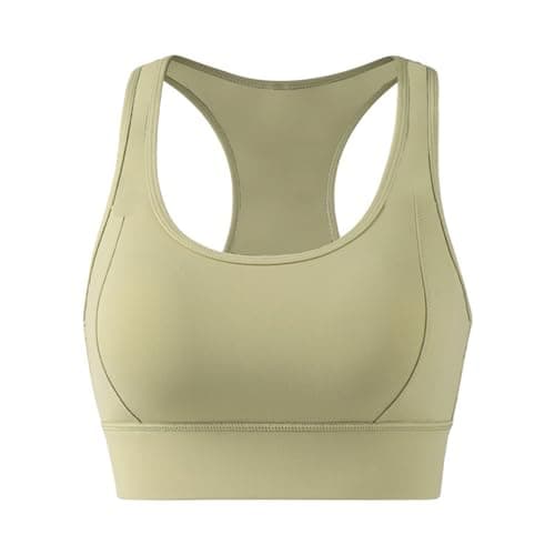 BaseTry Adjustable Strap Racerback Sports Bras for Women - Padded Seamless High Support Bra for Workout Gym Yoga Large Bust (US, Alpha, X-Large, Regular, Regular, Green) - Image 1