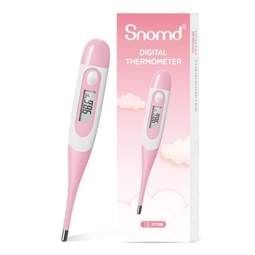 Snomd Clinical Digital Thermometer for Adults and Babies, Oral Armpit and Rectal Temperature Thermometer for Fever with Alarm, Flexible Tip - Image 1