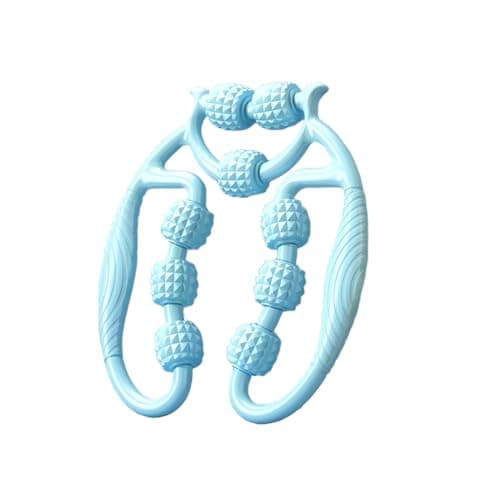 Arisenca 9 Wheel Circular Leg Massage Roller, Adjustable Ring Clamp Massager for Calf, Thigh, Arm and Neck, 3D Floating Point Muscle Roller Tool, Elastic Anti-Breakage Design, Blue - Image 1