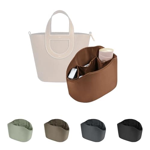 Purse Organizer Insert for In The Loop 18/23, Satin Bag Organizer Compatible with Hermes Bags, Lightweight Women Purse Essentials, Soft Touch Inner Liner with Multiple Pockets(Gold, Loop 18) - Image 1