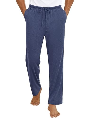 Ekouaer Mens Pajama Pants Lounge Pants with Pockets Soft Sleep Pants Loose Fit Pj Bottoms with Drawstring S-XXL - Image 1