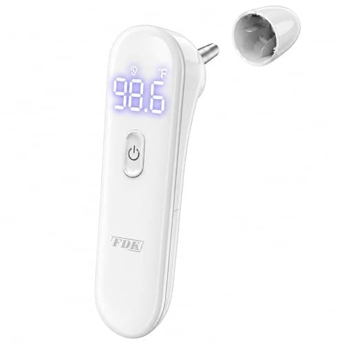 FDK Ear Thermometer for Adults and Kids, Digital Accurate Ear and Forehead Thermometer Medical Grade with Fever Alarm, 1 Second Fast Reading LED Clear Display Silent Mode - Image 1