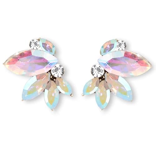 AB Rhinestone Drop Earring Sparkly Iridescent Wedding Earrings for Women Prom Party Faux Crystal Stud Earrings - Image 1