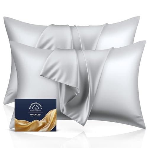 PlushHavenCloud Pillowcases for Hair and Skin, Similar to Silk Pillow Cases Satin Pillowcase, Cooling Pillowcases with Zipper, Pillow Cover Gift for Women Mom Men (Grey, Queen 20''×30'', 2pcs) - Image 1