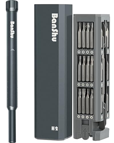 Banshu 46 in 1 Mini Precision Screwdriver Set with Metal Case, Magnetic Small Screwdrivers with Phillips, Pentalobe, Torx for Glasses, Watch, iPhone, Macbook, Laptop, Computer, PC, PS5, Jewelers, Toys - Image 1
