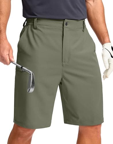 G Gradual Men's Lightweight Shorts 9" 4 Pockets Stretch Quick-Dry Summer Shorts for Casual Golf Work Hiking Trips (9", Grey Sage, 2XL) - Image 1