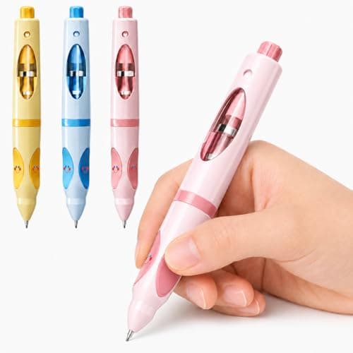 Write Right Learning,Pencil Kids Handwriting Gripper,Posture-Correcting Pen with Automatic Refill, Posture Correction Training Writing, 12 Replacement Refillers. (Pink) - Image 1