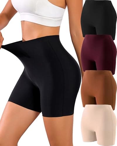 Knowyou Womens Seamless Boy Shorts Underwear No Show Boxer Briefs Stretch High Waisted Panties for Workout Gym Spandex Shorts - Image 1