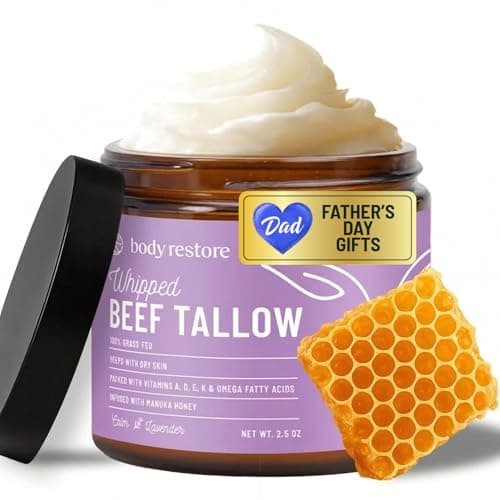 Body Restore Whipped Beef Tallow Balm – Fathers Day Gift for Dad from Daughter Son Wife, Grass Fed Face & Body Moisturizer, Birthday Gifts for Men, Self Care Spa Gifts – Lavender - Image 1