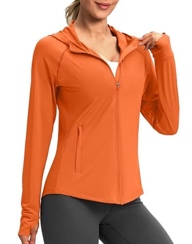 G Gradual Women's UPF 50+ Sun Protection Hoodie Jacket Lightweight Zip Up Jackets Long Sleeve Shirts for Women Hiking Outdoor(Orange,M) - Image 1